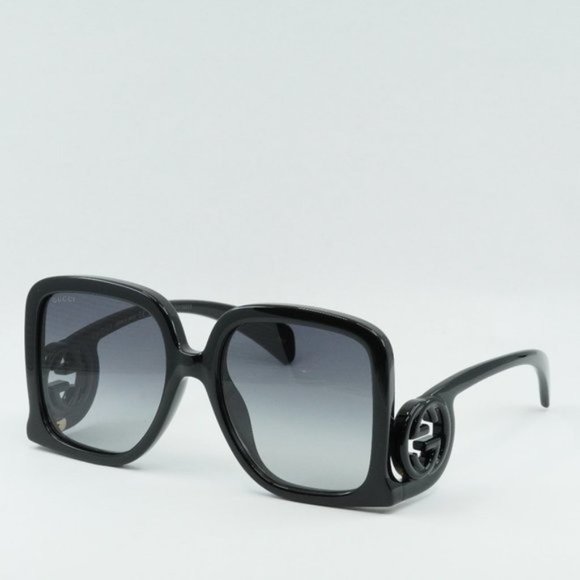 💯 NEW GUCCI GG1326S 001 BLACK GREY SUNGLASSES - Picture 2 of 12